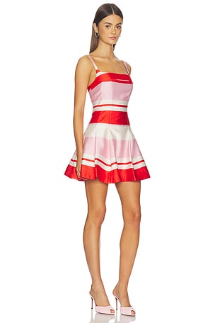 SIMKHAI Nelly Bustier Mini Dress in Red,Pink