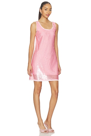SIMKHAI Stacie Sequin Mini Dress in Pink