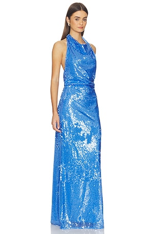 SIMKHAI Reannon Draped Gown in Blue