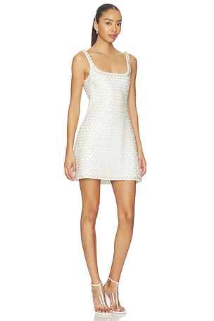 SIMKHAI Ziva Sleeveless Embellished Mini Dress in White