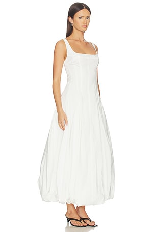 SIMKHAI Hally Cotton Bubble Midi Dress in White. Size 0. Also