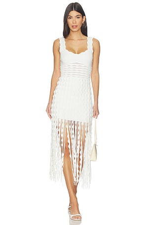 Jasmine Scalloped Knit Midi Dress SIMKHAI