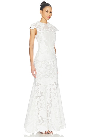 SIMKHAI Eloisa Embroidered Midi Dress in White