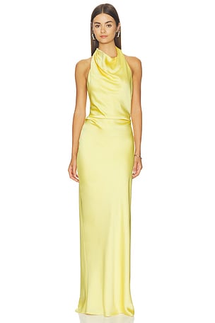 Reannon Satin Draped Gown SIMKHAI