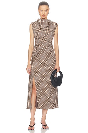 Burke Sleeveless Draped Midi Dress SIMKHAI