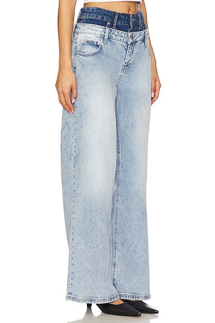 SIMKHAI Kove Double Waistband Jeans en Bleu