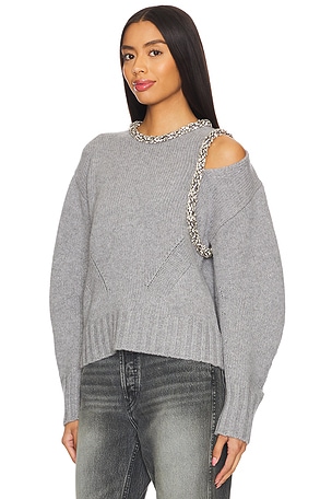 SIMKHAI Monroe Pullover With Embellishment in Grey