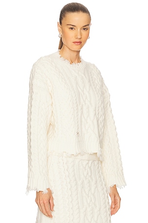 SIMKHAI Feliz Cropped Sweater in Ivory
