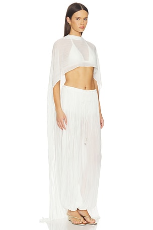 SIMKHAI Genoa Sheer Jersey Cape in Ivory