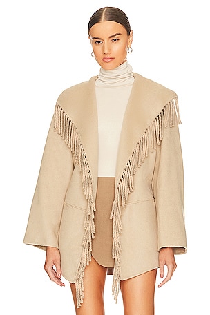 Rowen Wool Fringe Coat SIMKHAI