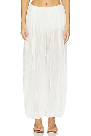 SIMKHAI Afton Crinkle Jersey Balloon Pant in Ivory