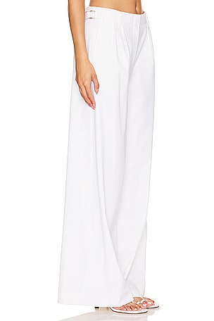 SIMKHAI Leroy Pleated Wide Leg Pant in Ivory