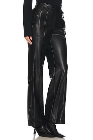 SIMKHAI Mackenzie Faux Leather Pant in Black