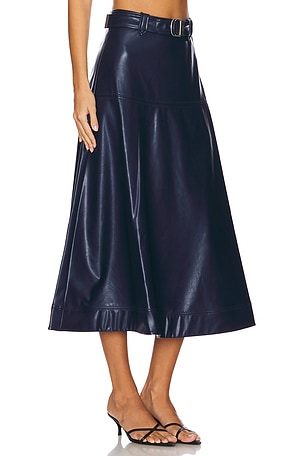 SIMKHAI Mayson Belted Skirt in Navy