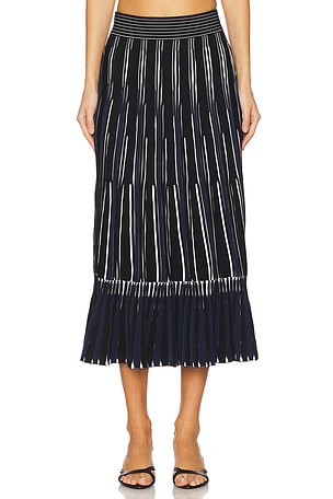 SIMKHAI Emerie Midi Skirt in Navy