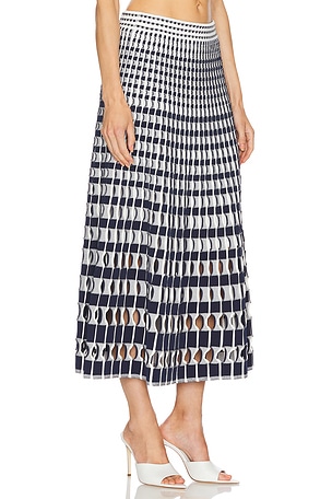 SIMKHAI Larken Midi Skirt in Navy