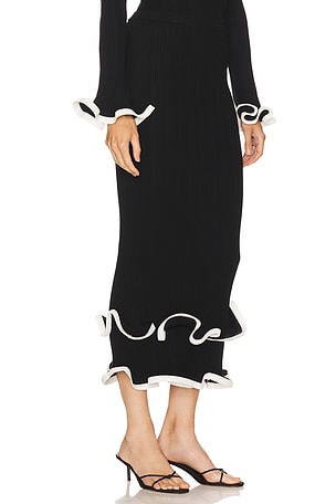 SIMKHAI Millie Midi Skirt in Black