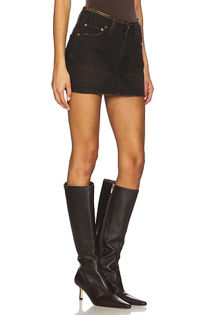 SIMKHAI Sally Mini Skirt in Black. Size 30. Also