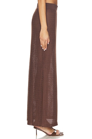 SIMKHAI Nicky Midi Skirt in Chocolate. Size XS. Also