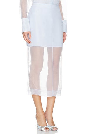 SIMKHAI Dana Midi Skirt in Baby Blue