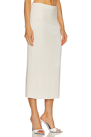 SIMKHAI Ellison Midi Skirt in Ivory