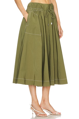 SIMKHAI Tona Midi Skirt in Army