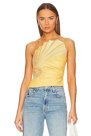 Song of Style Mira Crop Top in Yellow Plaid