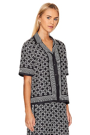 SIMKHAI Koda Button Down Shirt in Black