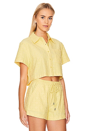 SIMKHAI Ireland Cropped Shirt in Yellow