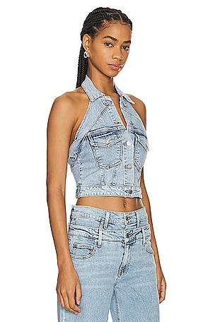 SIMKHAI Lincoln Halter Top in Blue