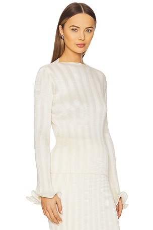 SIMKHAI Carys Mock Neck Top in Ivory