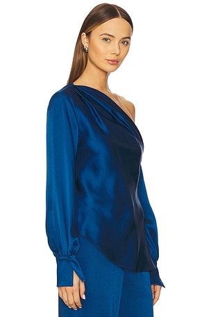 SIMKHAI Alice One Shoulder Top in Blue