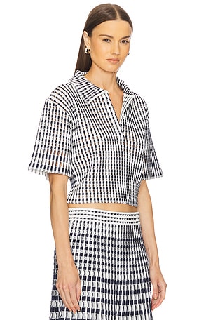 SIMKHAI Adley Cropped Polo in Navy