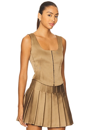 SIMKHAI Carly Top in Metallic Bronze