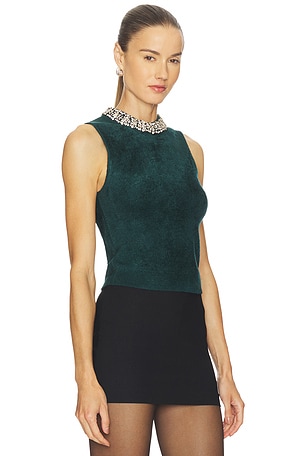 SIMKHAI Rema Halter Top in Dark Green