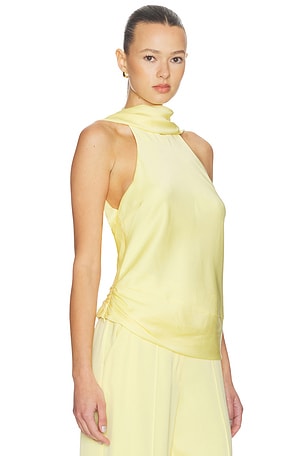SIMKHAI Samira Satin Cape Top in Lemon. Size 0. Also