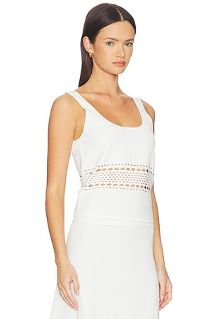 SIMKHAI Fitzgerald Open Stitch Knit Tank in Ivory