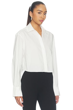 SIMKHAI Renata Cropped Button Down Shirt in White. Size M. Also