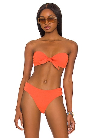 Zip-Front Bikini Swim Top