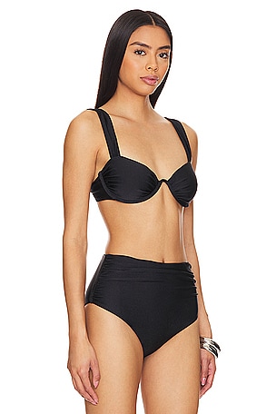 SIMKHAI Anniston Bikini Top in Black. Size XS. Also