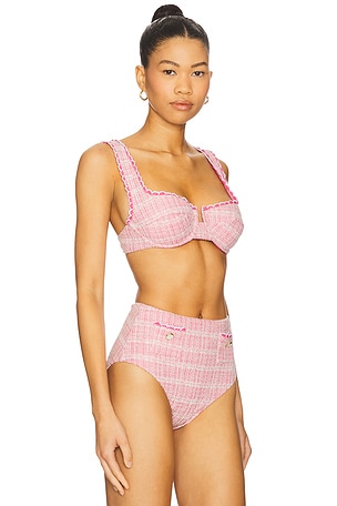SIMKHAI Klara Balconette Bikini Top in Pink