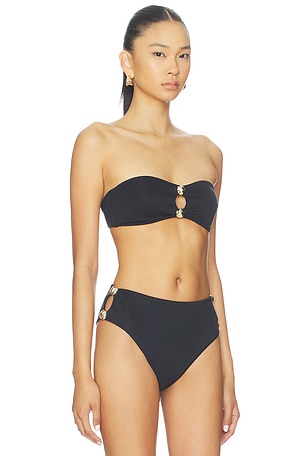 SIMKHAI Nicola Bandeau Bikini Top in Black. Size XS. Also