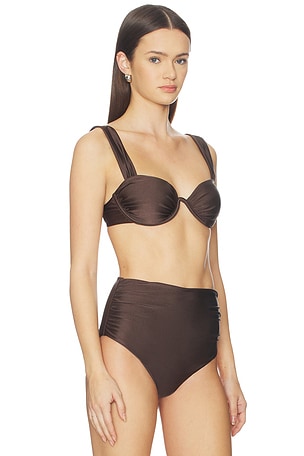 SIMKHAI Anniston Bikini Top in Chocolate