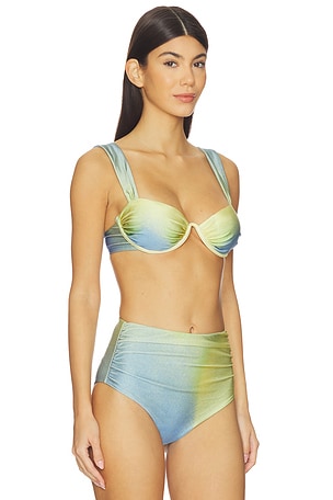SIMKHAI Anniston Bikini Top in Blue,Yellow