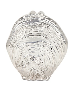 SIMKHAI Cove Shell Clutch in Metallic Silver
