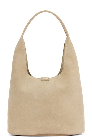 SIMKHAI Khai Suede Hobo Bag in Nude