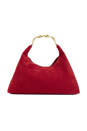 SIMKHAI Nixi Suede Hobo Bag in Red