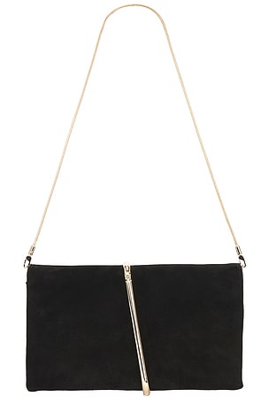 SIMKHAI Amaya Suede Clutch in Black