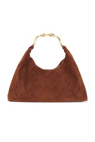 SIMKHAI Nixi Suede Hobo Bag in Rust