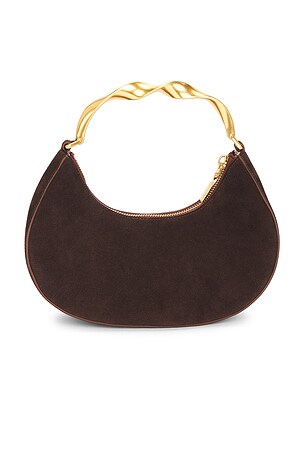 SIMKHAI Nixi Twist Handle Bag in Brown